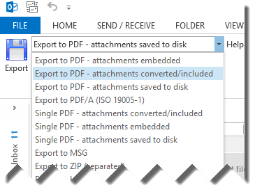outlook export to pdf